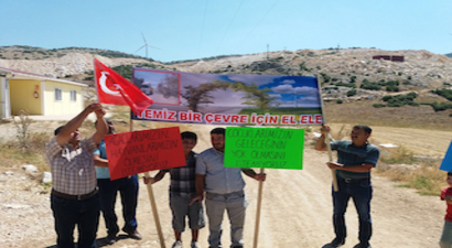 Dinar`da köylülerin `kum ocağı` tepkisi