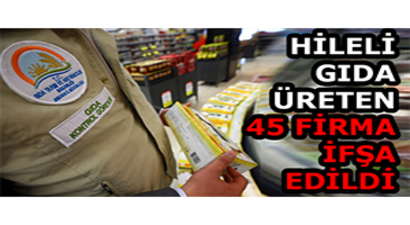 Hileli Gıda Üreten 45 Firma İfşa Edildi