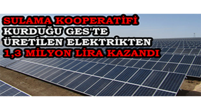 Sulama Kooperatifi Kurduğu GES`te Üretilen Elektrikten 1,3 Milyon Lira Kazandı