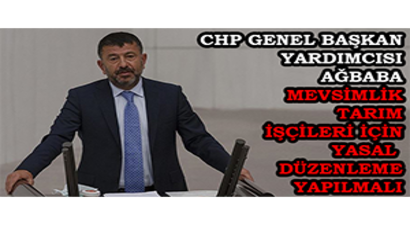 CHP Genel Başkan Yardımcısı Ağbaba: Mevsimlik Tarım İşçileri İçin Yasal Düzenleme Yapılmalı