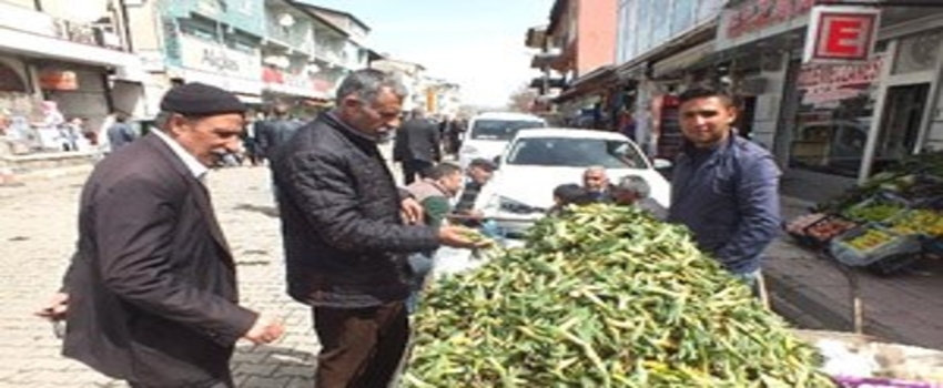 Malazgirt`te Baharın Müjdecisi Çiriş Tezgâhlarda Yerini Aldı