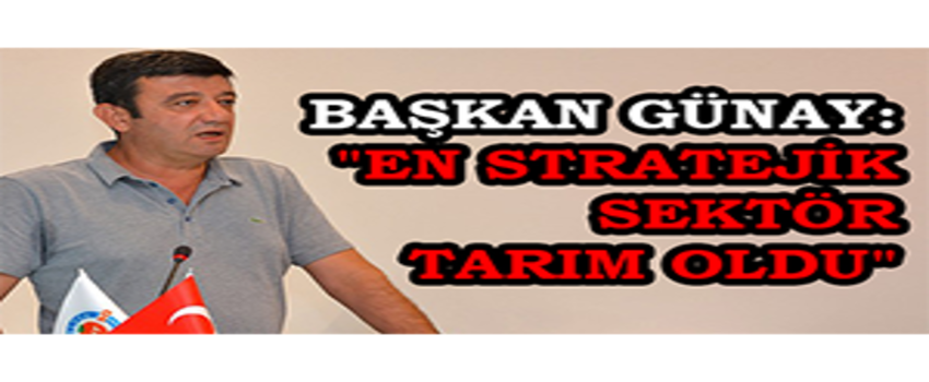 Başkan Günay: `En Stratejik Sektör Tarım Oldu`