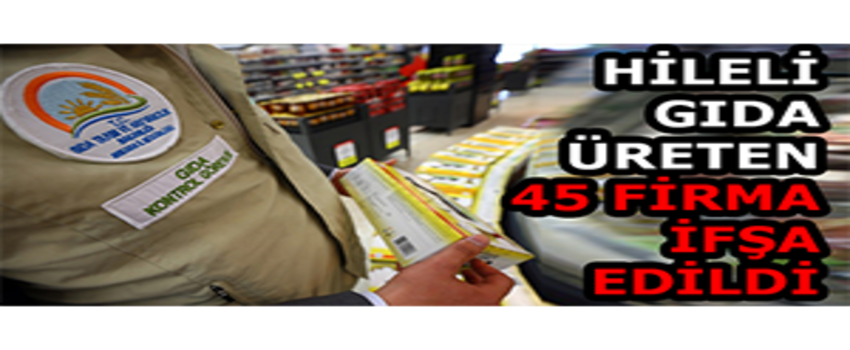 Hileli Gıda Üreten 45 Firma İfşa Edildi