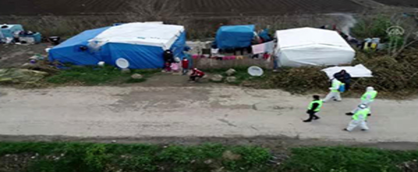 Tarım İşçilerinin Çadırları Koronavirüse Karşı Dezenfekte Edildi