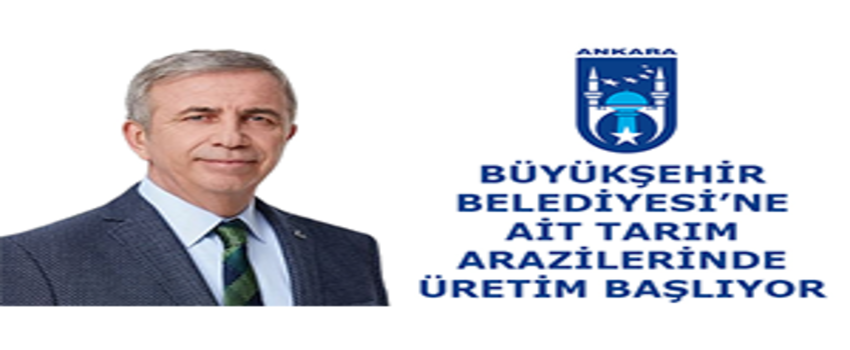 Ankara Büyükşehir Belediyesine Ait Tarım Arazilerinde Üretim Başlıyor